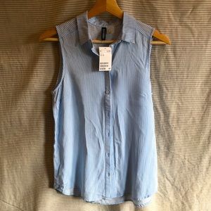 H&M Sleeveless Button Down with Collar NWT size 4